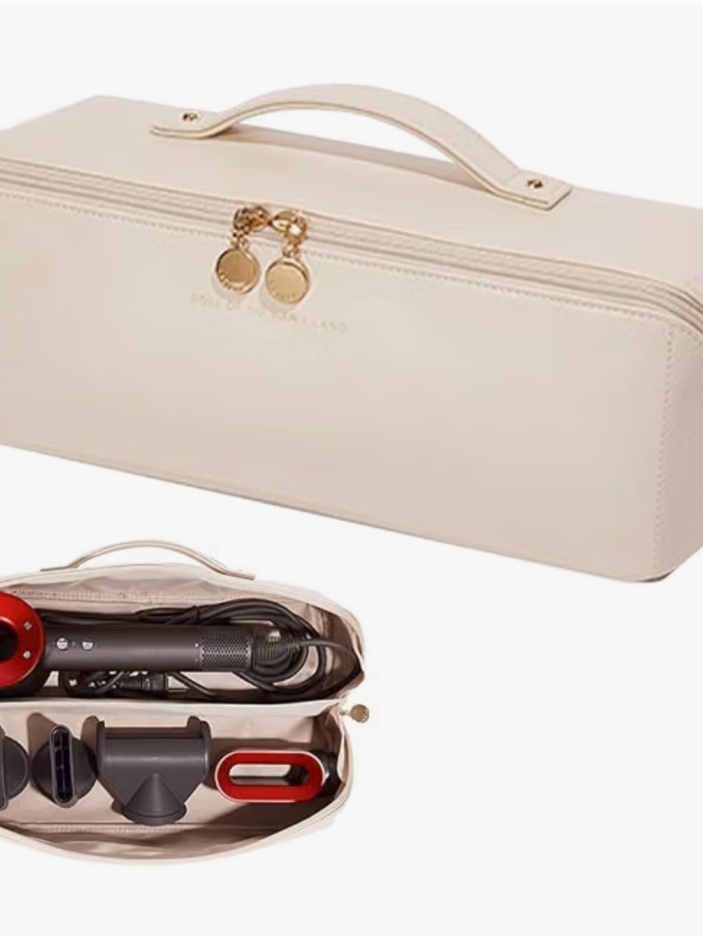 Hair Tool Travel Bag, Hair Dryer Case for Dyson Airwrap, White